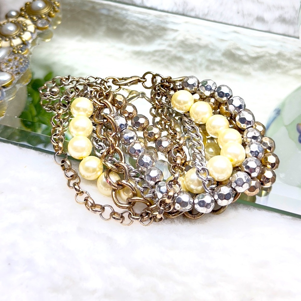 Premier Designs Gold Tone 6 Strand Bracelet